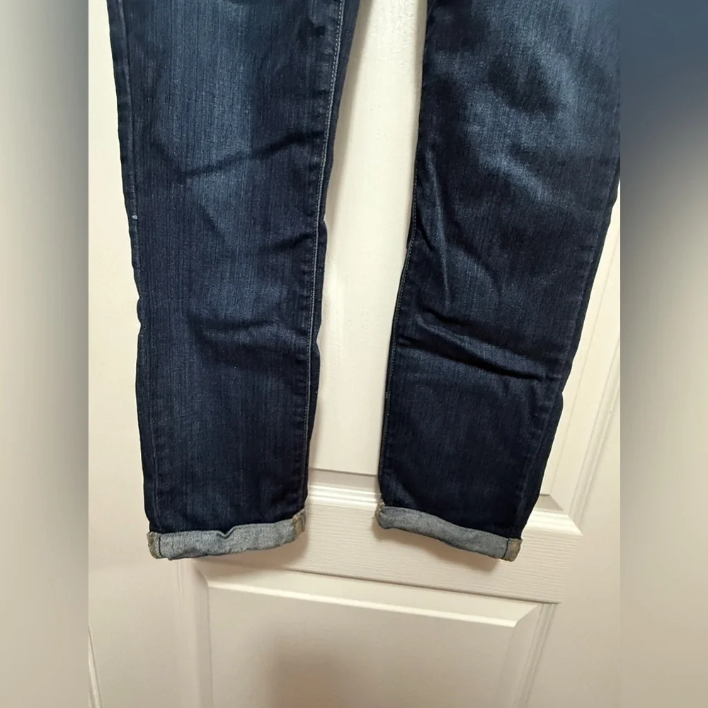 Paige Skyline Skinny Crop cuffed Hem Jeans women’s Sz 26 dark blue closet staple